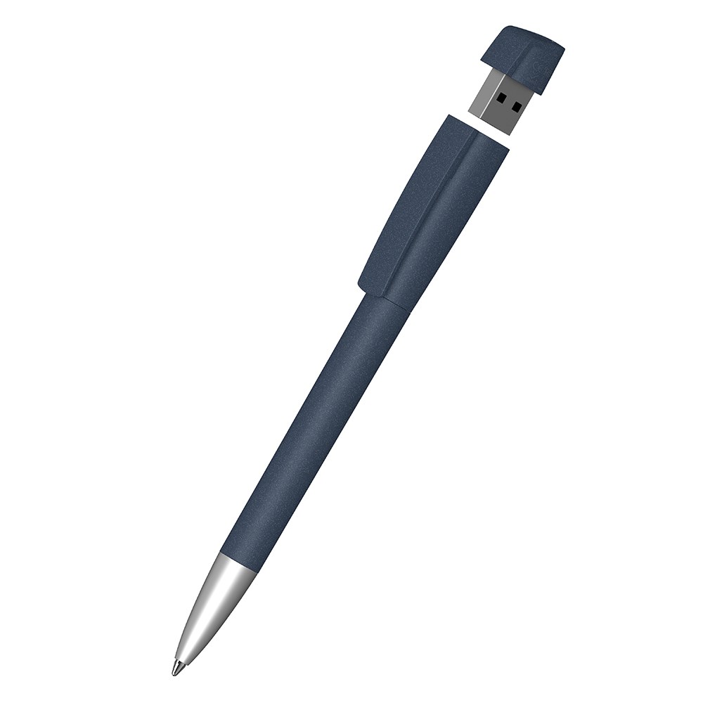 Klio-Eterna - Turnus softgrip Ms USB 2.0 - Drehkugelschreiber mit integriertem USB-Sticksoftgrip kobaltblau